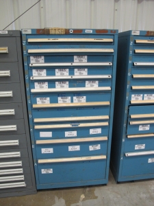 LISTA HEAVY DUTY 10-DRAWER PARTS CABINET W/ CONTENTS (W-44) LOADING & HANDLING FEE $25-